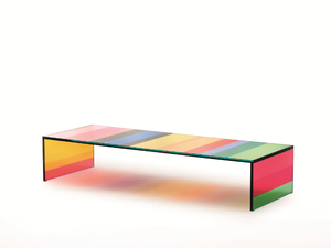 THE DARK SIDE OF THE MOON - Low rectangular crystal coffee table _ Glas Italia